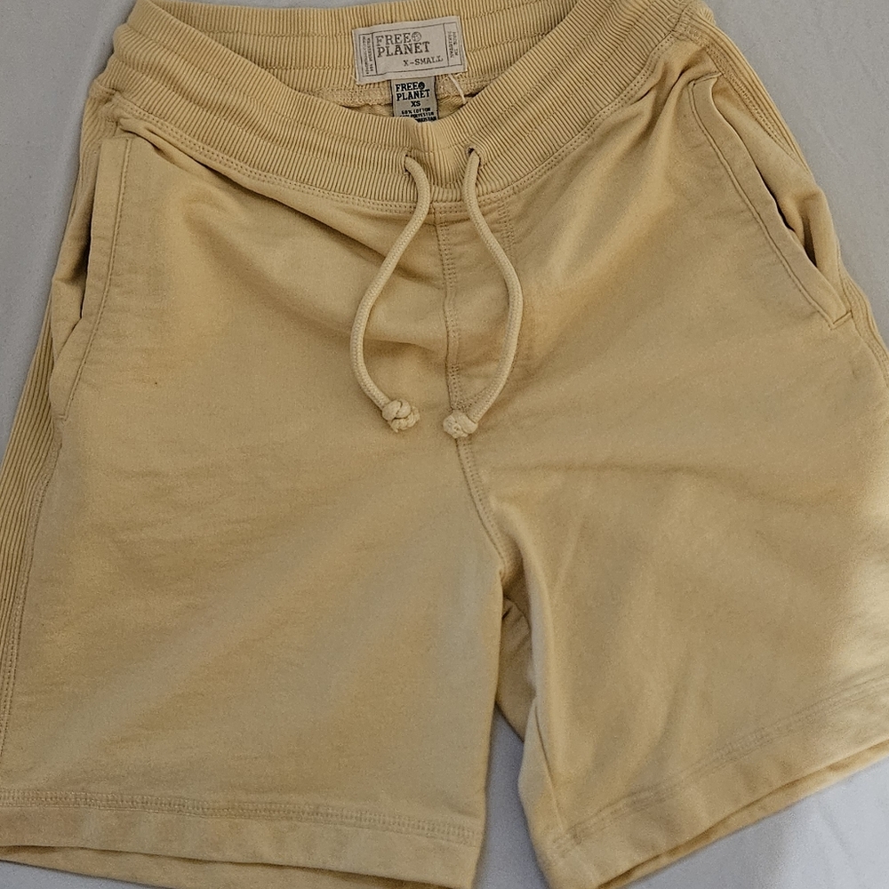 Free Planet Cream Sweatpants Elastic Waist